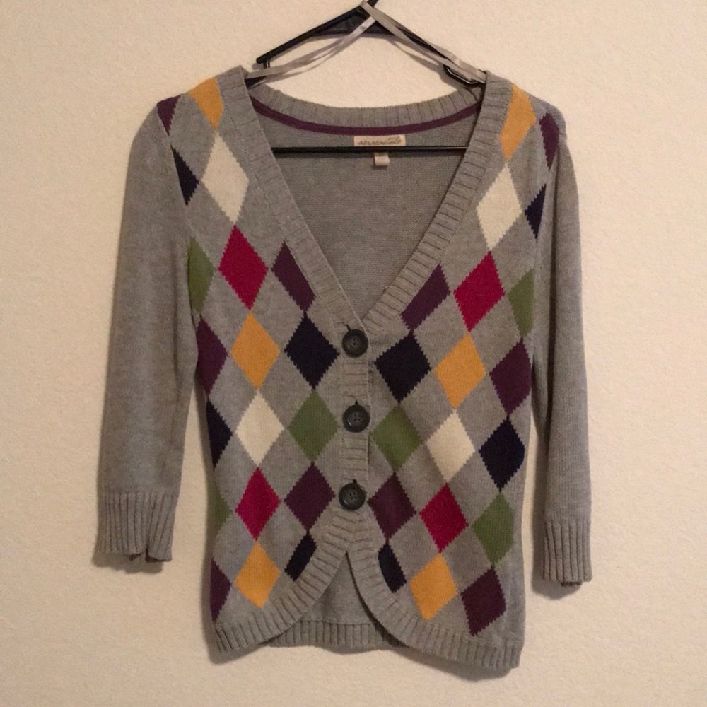 AEROPOSTALE Preppy Grey Cardigan w/ Large Buttons